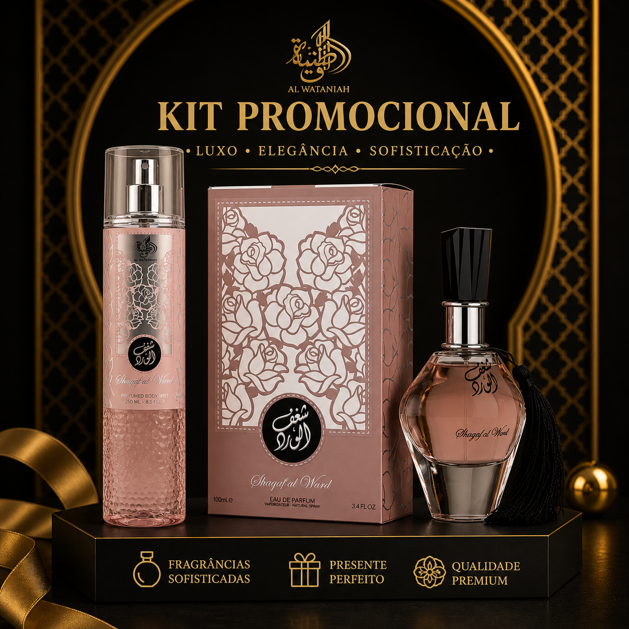 Kit Perfume + Body Mist Shagaf Al Ward